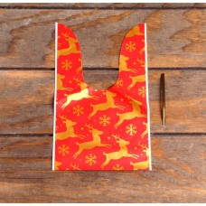 Пакет подарочный с ушками "Олени", 13*23 см